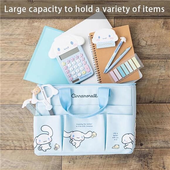 Cute Canvas Tote Bag, 4-Pockets Utility Sturdy Handbag - Picture 4 of 7